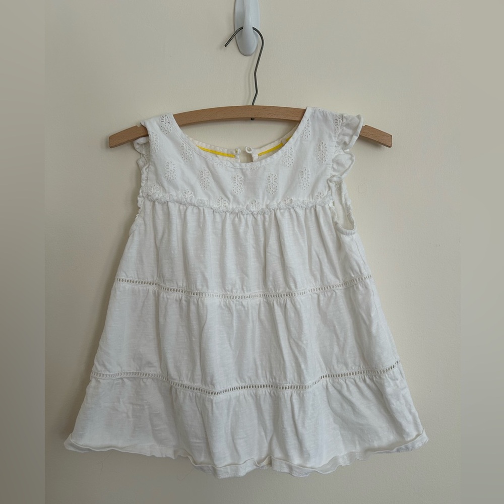 Mini Boden White Ruffled Blouse Light Airy Design